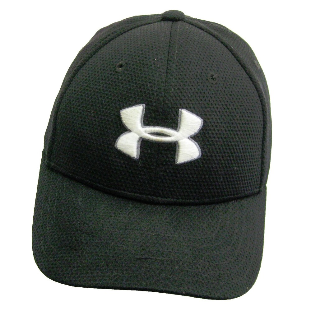 UNDER ARMOUR Boys Girls Black Baseball Cap Logo Hat (Youth Stretch Fit)